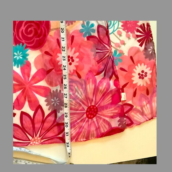 Greenbriar Intl. - Pink floral rectangular scarf, 64 inches x 13 inches - Picture 5 of 8